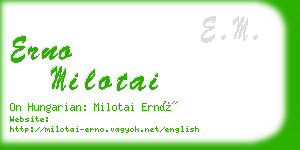 erno milotai business card